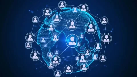Global Human Network and Digital Connection 库存影片 338066586