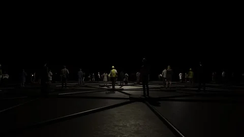 Global Human Network and Social Connection Concept in Dark Digital Space Stock Footage 332117505
