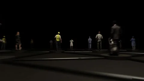 Global Human Network and Social Connection Concept in Dark Digital Space Stock Footage 332117520
