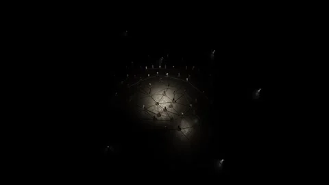 Global Human Network and Social Connection Concept in Dark Digital Space Stock Footage 332117581