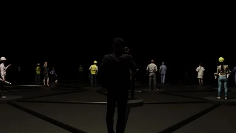 Global Human Network and Social Connection Concept in Dark Digital Space Stock Footage 332117641