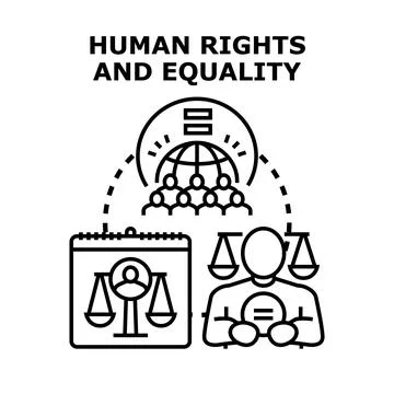 Global human rights and equality concept symbolizing justice Stock Illustration