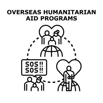 Global humanitarian aid programs offering support and relief 스톡 일러스트