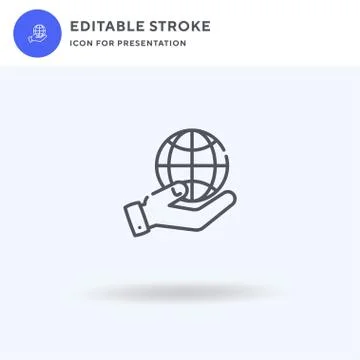 Global icon vector, filled flat sign, solid pictogram isolated on white, logo Illustrazione stock