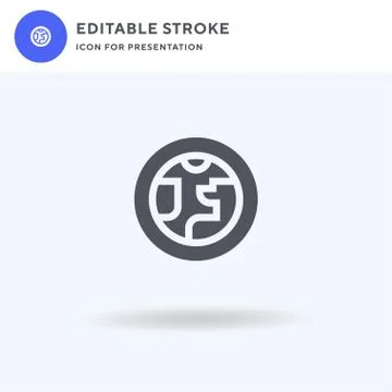 Global icon vector, filled flat sign, solid pictogram isolated on white, logo Illustrazione stock