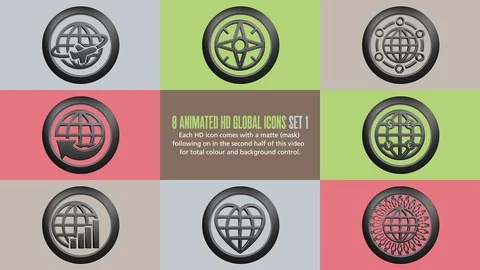Global Icons - Set 1 Stock Footage 112271856