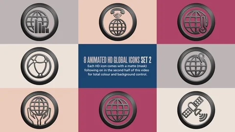 Global Icons - Set 2 Stock Footage 112271853