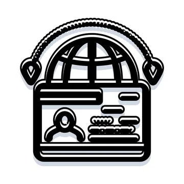 Global identity profile with connected online network Stock Illustration