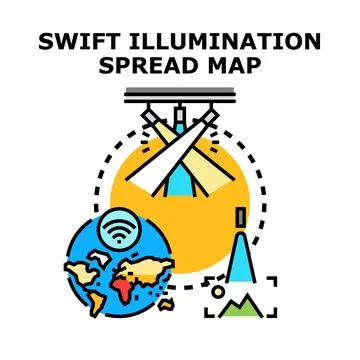 Global illumination spread map concept Stock Illustration