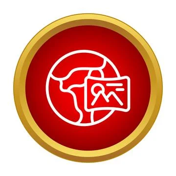 Global image sharing and worldwide photography icon Illustrazione stock