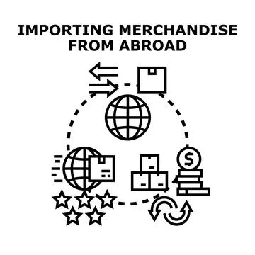 Global import and export of goods and services concept Stock Illustration