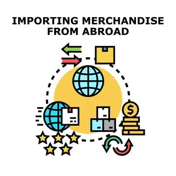 Global import and export of goods and services concept Stock Illustration