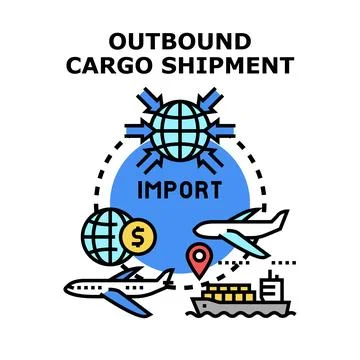 Global import and export trading logistics concept Stock Illustration