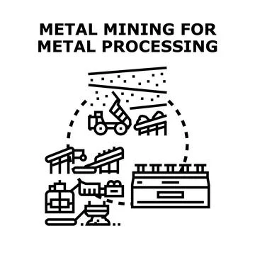 Global industry processing metal mining raw materials Ilustración de archivo