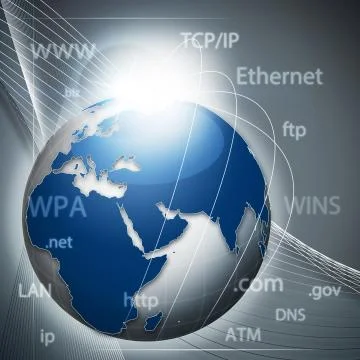 Global information network, abstract techno backgrounds Illustration