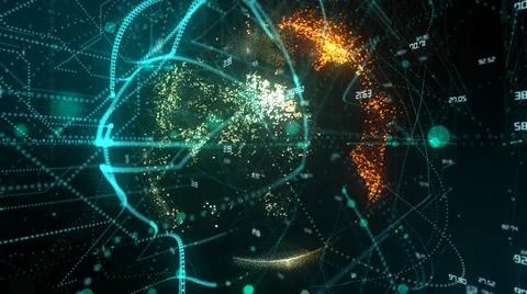 Global information technology of internet of things IOT big data network Ilustración de archivo