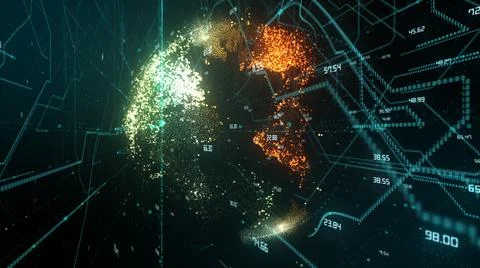 Global information technology of internet of things IOT big data network  Ilustración de archivo