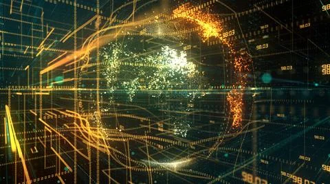 Global information technology of internet of things IOT big data network  Ilustración de archivo