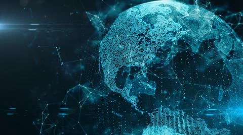 Global Information technology IOT big data cloud computing Stock Illustration