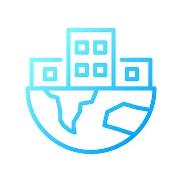 Global infrastructure pixel perfect gradient linear vector icon Stock Illustration