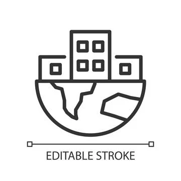 Global infrastructure pixel perfect linear icon Stock Illustration