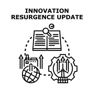 Global innovation resurgence update process loop Stock Illustration