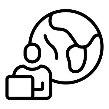Global integrity icon outline vector. Value impact Illustrazione stock
