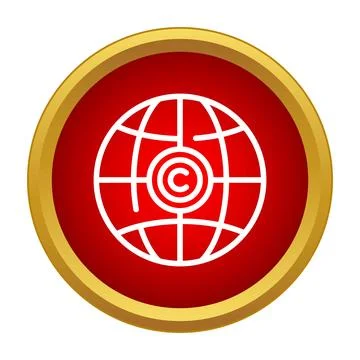 Global intellectual property copyright internet concept icon Stock Illustration