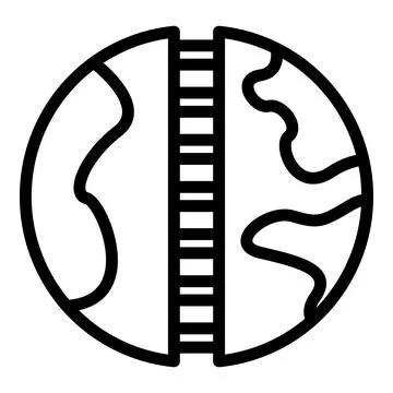 Global interaction icon, outline style イラスト素材