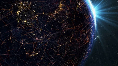 Global International Connectivity Background Stock Footage
