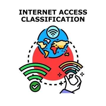 Global internet access classification and network regulation Stock Illustration