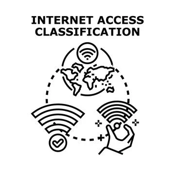 Global internet access classification and network regulation Stock Illustration