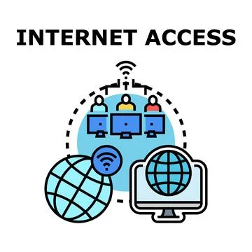 Global internet access concept connecting people with technology Stock Illustration