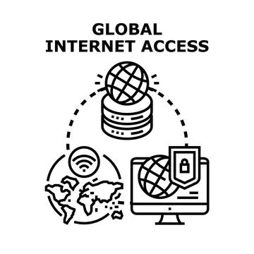 Global internet access connecting network security data Illustrazione stock