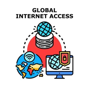Global internet access connecting network security data Stockillustratie