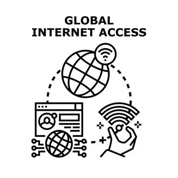 Global internet access connection concept vector illustration Stock Illustration