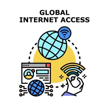 Global internet access connection concept vector illustration Stock Illustration