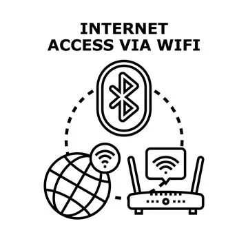 Global internet access via wireless connection technology Stock Illustration