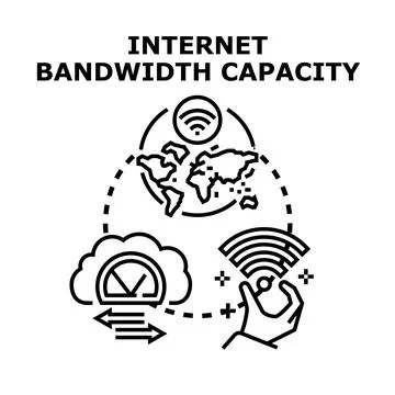 Global internet bandwidth capacity modern technology concept Stock Illustration
