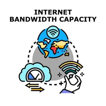 Global internet bandwidth capacity modern technology concept Stock Illustration