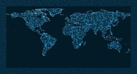 Global internet business concept. Equirectangular projection. World Network.. 스톡 일러스트
