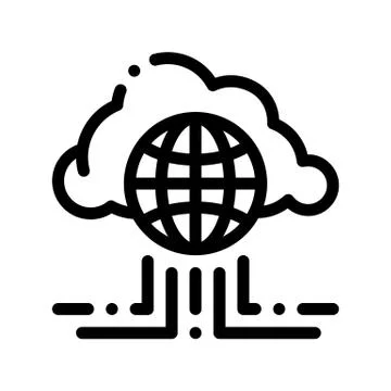 Global Internet Cloud Networking Vector Sign Icon イラスト素材