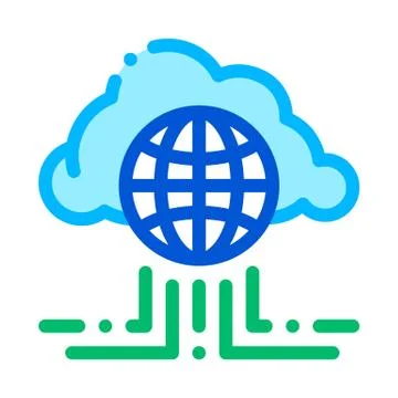 Global Internet Cloud Networking Vector Sign Icon イラスト素材