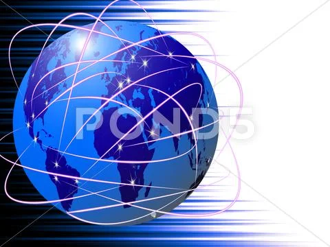 Global internet communications technology Stock Illustration