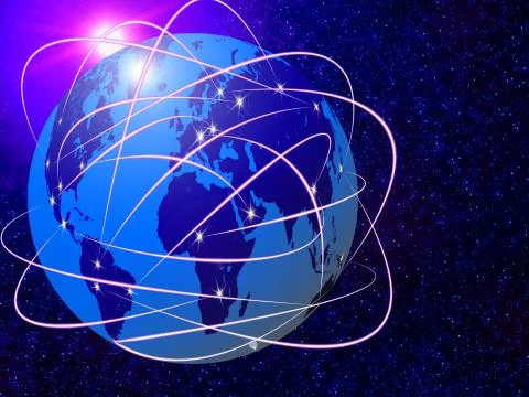 Global internet communications technology Stock Illustration