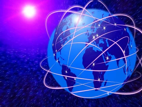 Global internet communications technology Stock Illustration