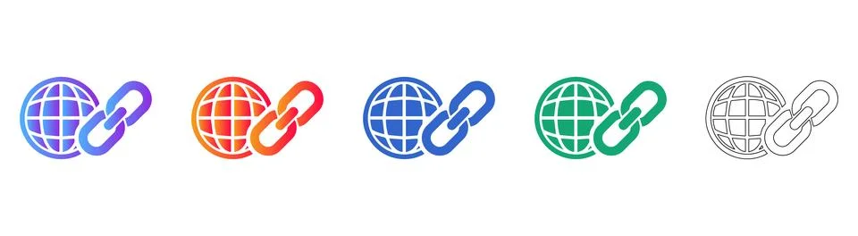 Global Internet Connection Icon Set Stock Illustration