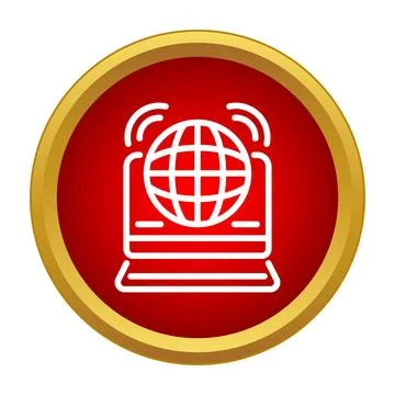 Global internet connection on laptop icon vector Stockillustratie