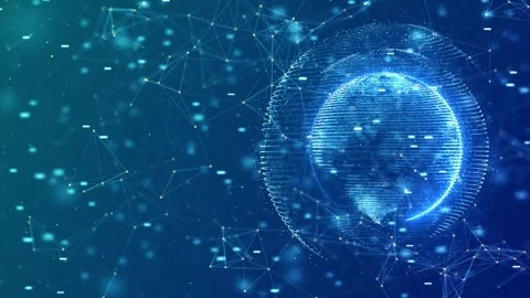 Global internet connection line network World Smart network technology blue dark 스톡 동영상 334652949