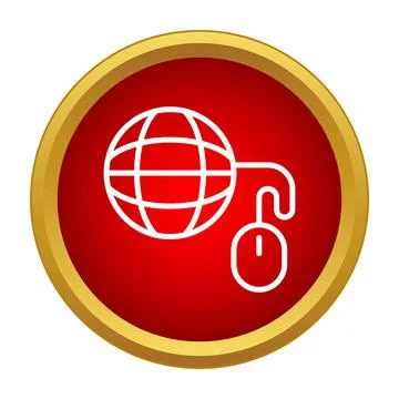 Global internet connectivity symbol with computer mouse icon Stock Illustration
